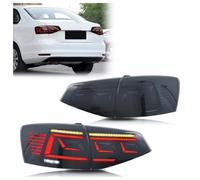 DESDE QQHH Passenger Left Side Tail Light Rear Lamp For VW For Jetta 2015-2018 MK6 Start-up Animation Sequential Turn Signal Black Rear Lamps Assembly LED Tail Lights