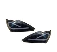 DESDEAQQFQ For Hyundai For Genesis For Coupe 2009-2014 LED DRL Brake Light Flowing Water Flicker Tail Lamps Taillights 2PCs Car Assembly Rear Tail Light Assembly Inner Boot(White Smoke)