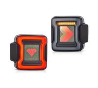 DESDEAQQFQ For Jeep For Wrangler JL JLU 2018 2019 2020 OLED Tail Lights With Animation Effects Rear Tail Light Assembly Inner Boot(Smoked)