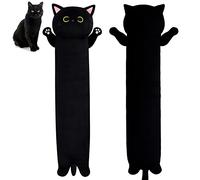 Desdfcer Long Cat Plush Long Body Pillow, 79Cm Cute Long Plush Pillow, Black Cat Long Pillow Kawaii Stuffed Cat Toys for Birthday Christmas Halloween Kids Gifts