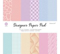 Desecraft 12x12 in Pastel Easter Scrapbooking Cardstock Decorative Paper - 36 Sheets - for Card Making Journaling Planner Origami Background Scrapbook Paper Scrapbook Materials Supplies