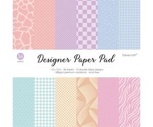 Desecraft 12x12 in Pastel Easter Scrapbooking Cardstock Decorative Paper - 36 Sheets - for Card Making Journaling Planner Origami Background Scrapbook Paper Scrapbook Materials Supplies