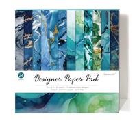 Desecraft 12x12 Ocean Marble Scrapbook Cardstock Decorative Paper for Card Making Journaling Planner Origami Decopage Decorative Spring Scrapbook Paper