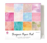 Desecraft 36 sheets 12x12 Paper Pad Pack Scrapbook Cardstock Decorative Paper - Bright Shimmer Watercolor- for Card Making Journaling Planner Origami Scrapbook Paper Scrapbooking Supplies