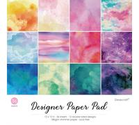 Desecraft 36 sheets 12x12 Paper Pad Pack Scrapbook Cardstock Decorative Paper - Shimmer Watercolor- for Card Making Journaling Planner Origami Scrapbook Paper Scrapbooking Supplies