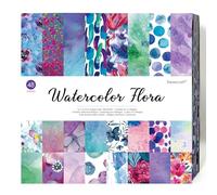 Desecraft 48 Sheets 12x12 Scrapbooking Cardstock Decorative Paper Pack - Watercolor Flora - for Card Making Journaling Planner Origami Scrapbook Paper Scrapbook Materials Supplies