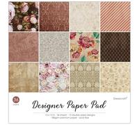 Desecraft Vintage Flora 12x12 in Double Sided Paper Pad Pack Scrapbook Cardstock Decorative Paper - 36 Sheets - for Card Making Journaling Planner Origami Decopage Decorative Scrapbooking Supplies