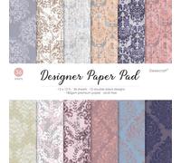 Desecraft Vintage Pastel 12x12 in Double Sided Paper Pad Pack Scrapbook Cardstock Decorative Paper - 36 Sheets - for Card Making Journaling Planner Origami Decopage Decorative Scrapbooking Supplies