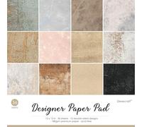 Desecraft Vintage Textured 12x12 Scrapbooking Cardstock Decorative Paper - 36 Sheets - for Card Making Background Origami Textured Decorative Scrapbook Paper Scrapbook Materials Supplies