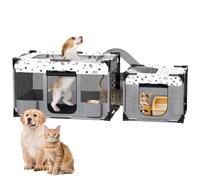 DESELL Portable Cat Playpen, PVC Pipe Reinforced Kitten Dog Pet Playpens for Indoor Cats Enclosed, Foldable Puppy Doggy Play Pen Outdoor, Kennel Tent Cage Crates, Removable Zipper Top(39"x24"x22")