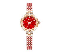 deselon Crystal Watches for Women Fashion Luxury Diamond Bracelet Bangle Ladies Female Small Waterproof Quartz Wife Gifts Square Green Wrist Watch, L-M1706red, L-M1706