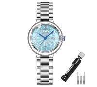 deselon Watch for Women Fashion Silver Stainless Business Classic Dress Luxury Analog Waterproof Simple Ladies Female Wife Gifts Wrist Watches, LA541blue, LA541blue