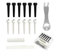 Desenda 12 PCS Acoustic Guitar Bridge Pins with Guitar Accessories Bridge Pin Puller Saddle Nut Guitar Pegs for Acoustic Guitars (Black+Ivory)