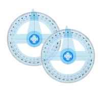 Desenda 2 PCS 360 Degree Swing Arm Protractor Plastic Circle Protractor Ruler for School Classroom Drafting Angle Measurement