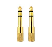 Desenda 2 PCS Headphone Adapter Audio Jack Adapter 6.35mm (1/4") Male to 3.5mm (1/8") Female Stereo Plug Converter for Digital Piano, Keyboard, Electric Guitar (Gold)