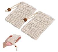 Desenda 2 PCS Natural Safe and Durable Sisal Fiber Soap Bags, Soap Holders Shampoo Bars Saver Pouches for Foaming and Drying Soap Shower Bath Exfoliating