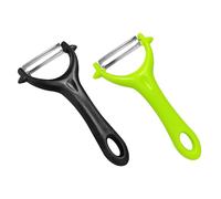 Desenda 2 PCS Vegetable and Fruit Peelers, Stainless Steel Rotary Peelers Sharp Y-Shaped Potato Peeler Kitchen Veggie Peeler (Green + Black)