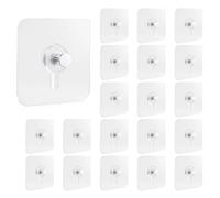 Desenda 20 PCS Self-Adhesive Picture Hooks Transparent Waterproof Hangers No Drill Wall Mount Screw Sticky Hooks for Hanging Picture Frames Wall Decoration Mirrors Kitchenware