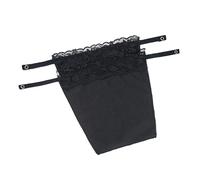 Desenda 2pcs Lady Lace Clip-on Mock Camisole Bra Insert Overlay Modesty Panels for Low Cut Tops Perfect for Covering Up No Embarresing Moments (Black)