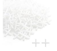Desenda 300 PCS 2 mm Plastic Cross Shape Tile Spacers, Accurate Positioning Tile Locator Leveling Slab Spacer for Wall Floor Tiling