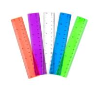Desenda 5 PCS 15 cm / 6 Inch Clear Plastic Colorful Rulers See Through with Inches and Centimeters Lightweight Small Ruler School and Office Supplies Assorted Colors