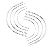 Desenda 8 PCS Curved Needle Set 2" 2.5" 3" 3.5" Curved Hand Sewing Needles Durable C Type Needles for DIY Sewing Repairing Leather Carpet Canvas Weaving Crafts (4 Sizes)