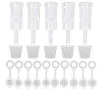 DESENNIE Airlock Set Three-Piece Airlock Drilled #6 Stopper and Grommet for Fermentation, Brewing Wine, Beer Making, Sauerkraut, Pickles, Etc. (5 Pack)