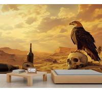 Desert 3D Wallpaper, Bald Eagle Wall Mural, Western Style Murals for Renters Living Room Bedroom Corridor TV Background Decor - 366x254cm