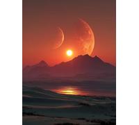 Desert 5D DIY Diamond Art, Diamond Painting Kits for Adults Sunset, 5D Full Drill Crystal Gem Kits for Beginners, Crystal Art Crafts Pictures for Adults, House Decor, Room Decor, 90x120cm X-8140