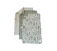 Desert Aqua || 3 Pack|| Not Your Ordinary Dish Towels || Waffle Weave Microfiber || Tea Towels || Highly Absorbent || Hanging Loop || Dish Cloths || Modern || Designer Prints || Green Stripe