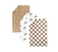 Desert Aqua || 3 Pack|| Not Your Ordinary Dish Towels || Waffle Weave Microfiber || Tea Towels || Highly Absorbent || Hanging Loop || Dish Cloths || Modern || Designer Prints (Coffee)