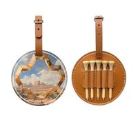 Desert Architecture Brown Printed Golf tee Storage Bag - for Men only, Durable PU Material, Easy to Carry, Enhance The Golf Experience