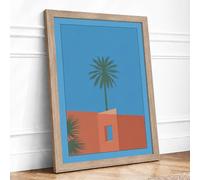 Desert Architecture Minimalist Framed Wall Art Print A2 (59.4×42cm) Oak, Wall Decor for Living Room, Bedroom, Office & Home, Ready to Hang, Art Gift