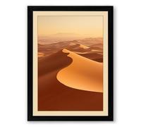 Desert at Golden Hour Minimalist Framed Wall Art Print A1 (84.1×59.4cm) Black, Wall Decor for Living Room, Bedroom, Office & Home, Ready to Hang, Art Gift