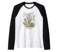 Desert Bloom Arizona Cactus Succulents Agave Prickly Pear Raglan Baseball Tee