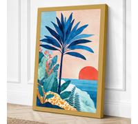 Desert Bloom at Sunset Canvas Wall Art Print 18x12 Inch