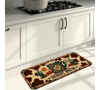 Desert Brew Kitchen Mats for Floor, Rustic Western Decor Soft Mats, Autumn Cushioned Comfort Washable Rugs for Kitchen Sinks Laundryroom Bathroom 16x47 Inch