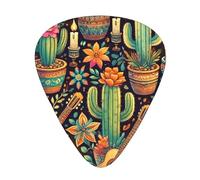 Desert-Cacti-Guitar 12 Pack Guitar Picks With 3 Thicknesses And Storage Box, Abs Plectrums For Electric Bass Guitar Players