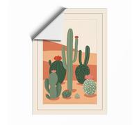 Desert Cacti Landscape Minimalist Unframed Wall Art Print A4 (29.7×21cm), Wall Decor for Living Room, Bedroom, Office & Home, Art Gift
