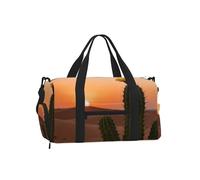 Desert Cactus Bloom Sports Duffel Bag with Shoe Compartment-Lightweight Gym Weekender for Men Women, Waterproof Travel Tote with Wet Pocket