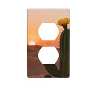 Desert Cactus Bloom Unbreakable Polycarbonate Switch Plate-1 Gang Screwless Wall Plate for Home Office