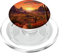 Desert Cactus Cacti Sunset Arizona Design PopSockets PopGrip for MagSafe