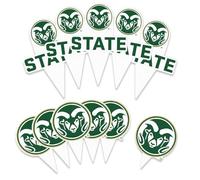 Desert Cactus Colorado State University Cupcake Topper and Cake Toppers Set - CSU Rams 25 Pcs Party Supplies, Decorations and Favors