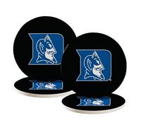 Desert Cactus Duke University Circle Ceramic Coasters 4 Pack Blue Devils Absorbent Drink Coasters with Cork Backing (Design E)