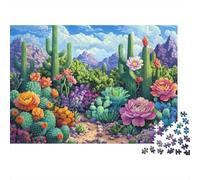 Desert Cactus Garden 1000 Pieces Puzzles Beautiful View Cactus Garden Decoration Puzzle Educational Game for Men And Women Challenging Jigsaw Jigsaw Puzzles for Adults 70x50cm/1000pcs
