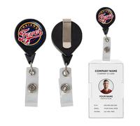 Desert Cactus Indiana Fever Retractable Badge Holder WNBA ID Reel with Ticket Clip for Lanyard, Work, School & Office Access (Design A)