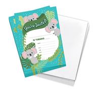 Desert Cactus Koala Happy Birthday Invitations Style 2 Invite Cards (10 Count) with Envelopes Boys Girls Kids Party (10ct)