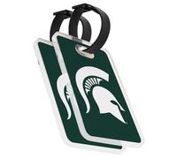 Desert Cactus Michigan State University Luggage Tag - Official MSU Spartans 2 Pack Travel ID Label for Suitcases, Bags, and Carry-Ons (2-Pack Acrylic Luggage Tag A)