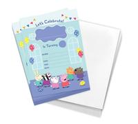 Desert Cactus Peppa Pig Birthday Party Invitation Cards 10 count (B) | 10 Pack Birthday Party Invitation Cards, with Envelopes for Kids, Boys and Girls Party Events and Gathering