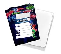 Desert Cactus PJ Masks Invitations Boys Girls Kids Party Invites Cards 10 Count With Envelopes Happy Birthday (Style A)
